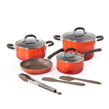 Jogo panelas geo laranja 7pçs brinox - ETNA Menor preço em Jogo panelas geo laranja 7pçs brinox - ETNA
