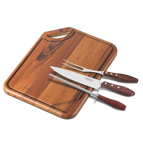 Jogo Para Churrasco Inox 4 Peças Mogno 31cm Tramontina Menor preço em Jogo Para Churrasco Inox 4 Peças Mogno 31cm Tramontina