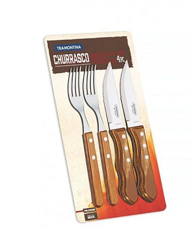 Jogo para Churrasco Inox 4pçs Polywood Natural 21198/408 - Tramontina Menor preço em Jogo para Churrasco Inox 4pçs Polywood Natural 21198/408 - Tramontina