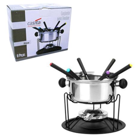Jogo Para Fondue De Inox Com 6 Garfos / Suporte/prato/fogareiro 410 ml - Casita é boa?