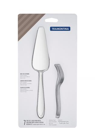 Jogo Para Torta Aço Inox 7 Peças Tramontina 66906/606 - Tramontina farroupilha Menor preço em Jogo Para Torta Aço Inox 7 Peças Tramontina 66906/606 - Tramontina farroupilha