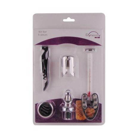 Jogo para vinho com 6 acessórios em inox - Full Fit - Fullfit Menor preço em Jogo para vinho com 6 acessórios em inox - Full Fit - Fullfit