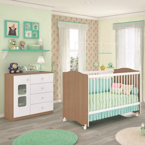 Jogo Quarto Infantil Cômoda Xodó com Berço Mini Cama Satriani Branco/Almendra - Móveis Estrela Menor preço em Jogo Quarto Infantil Cômoda Xodó com Berço Mini Cama Satriani Branco/Almendra - Móveis Estrela