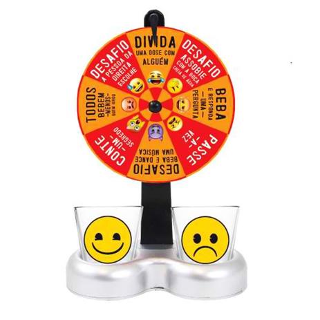 Jogo Roda Shot Roleta Vira Virou Emoji Drink Tequila Beber - Zc Menor preço em Jogo Roda Shot Roleta Vira Virou Emoji Drink Tequila Beber - Zc