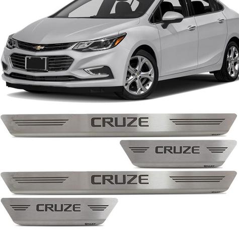 Jogo Soleira Cruze Sedan Aço Inox Escovado 4 Portas Esportiva - Multengate Menor preço em Jogo Soleira Cruze Sedan Aço Inox Escovado 4 Portas Esportiva - Multengate