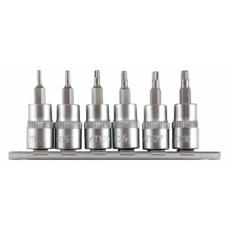 Jogo Soquete Bits Torx Com Guia 6 Peças - Corneta Menor preço em Jogo Soquete Bits Torx Com Guia 6 Peças - Corneta