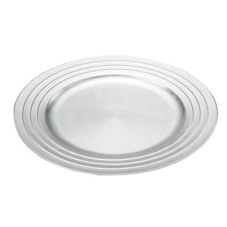 Jogo Sousplats de Plástico Redondo 33cm 6 Peças Lyor Prata Menor preço em Jogo Sousplats de Plástico Redondo 33cm 6 Peças Lyor Prata