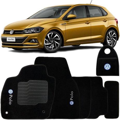 Jogo Tapete Automotivo Carpete + Lixeira Volkswagen Polo 2018 à 2019 Soft Logo Bordado Preto 6 Peças - S/m Menor preço em Jogo Tapete Automotivo Carpete + Lixeira Volkswagen Polo 2018 à 2019 Soft Logo Bordado Preto 6 Peças - S/m