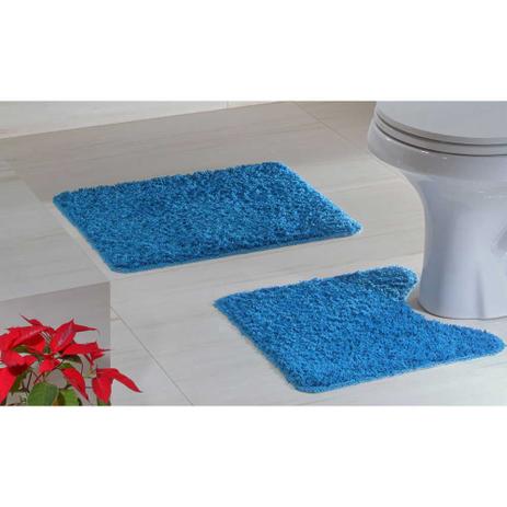 Jogo Tapete Banheiro 2 peças Natura High Azul Turquesa 100 Algodão - Tapetes oasis é boa?