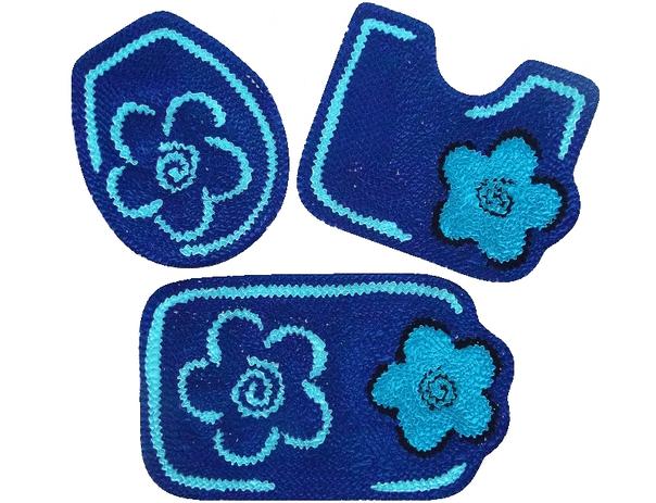Jogo Tapete Banheiro Frufru Flor 12 - Tapete chagas Menor preço em Jogo Tapete Banheiro Frufru Flor 12 - Tapete chagas