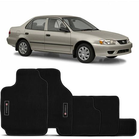Jogo Tapete Borracha PVC Corolla 1998 a 2001 Preto com Grafia e Emblema Impermeável 5 Peças - Requinte tapetes é boa?
