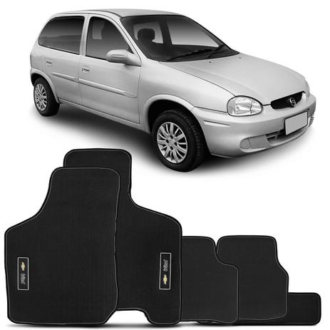 Jogo Tapete Borracha PVC Corsa Wind 1994 a 2002 Preto com Grafia Emblema Impermeável 5 Peças - Requinte tapetes Menor preço em Jogo Tapete Borracha PVC Corsa Wind 1994 a 2002 Preto com Grafia Emblema Impermeável 5 Peças - Requinte tapetes