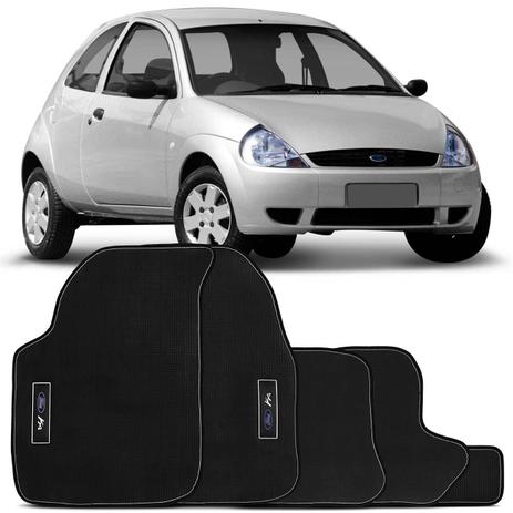 Jogo Tapete Borracha PVC Ford Ka 2002 a 2007 Preto com Grafia Emblema Impermeável 5 Peças - Requinte tapetes Menor preço em Jogo Tapete Borracha PVC Ford Ka 2002 a 2007 Preto com Grafia Emblema Impermeável 5 Peças - Requinte tapetes