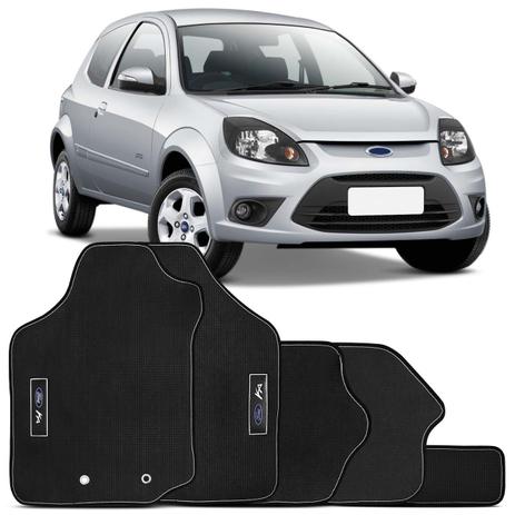 Jogo Tapete Borracha PVC Ford Ka 2013 e 2014 Preto com Grafia Emblema Impermeável 5 Peças - Requinte tapetes Menor preço em Jogo Tapete Borracha PVC Ford Ka 2013 e 2014 Preto com Grafia Emblema Impermeável 5 Peças - Requinte tapetes