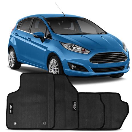 Jogo Tapete Borracha PVC New Fiesta Hatch Sedan 13 a 18 Preto Bordado Carpete Impermeável 4 Peças - Flash é boa?