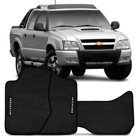 Jogo Tapete Borracha PVC S10 Executive 03 a 18 Preto Bordado Carpete Base Antiderrapante Impermeável - Flash é boa?