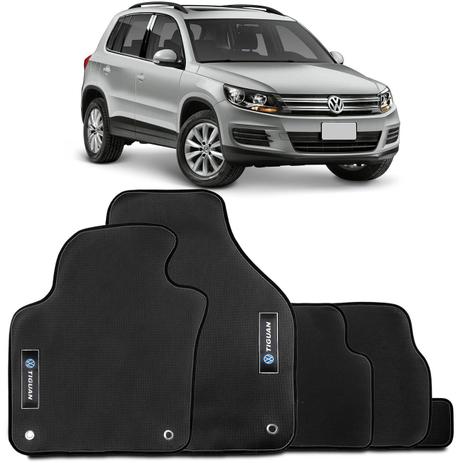 Jogo Tapete Borracha PVC Tiguan 2012 a 2018 Preto com Grafia e Emblema Impermeável 5 Peças - Requinte tapetes é boa?