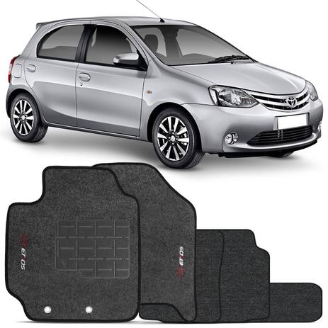 Jogo Tapete Carpete Toyota Etios 2013 a 2018 Grafite Grafia 5 Peças - Requinte tapetes Menor preço em Jogo Tapete Carpete Toyota Etios 2013 a 2018 Grafite Grafia 5 Peças - Requinte tapetes