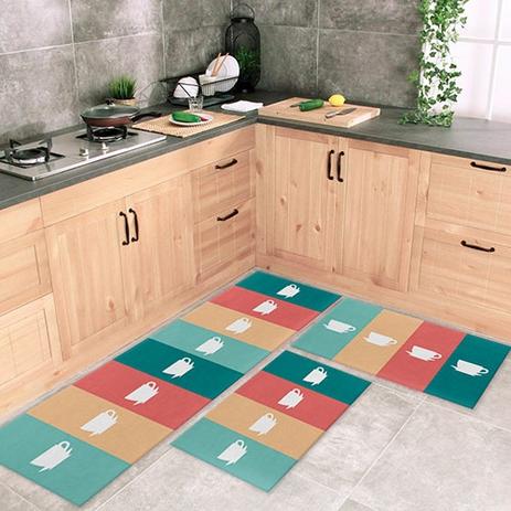 Jogo Tapete de Cozinha Cups 3 Peças Com Antiderrapante - Style brazil é boa?