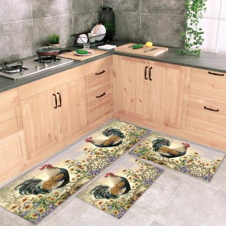 Jogo Tapete de Cozinha Galo 3 Peças Com Antiderrapante - Style brazil é ruim? Jogo Tapete de Cozinha Galo 3 Peças Com Antiderrapante - Style brazil é boa?