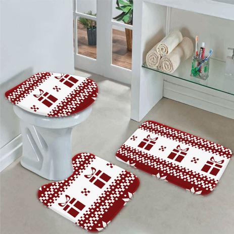 Jogo Tapetes para Banheiro Presente de Natal - Love Decor Menor preço em Jogo Tapetes para Banheiro Presente de Natal - Love Decor