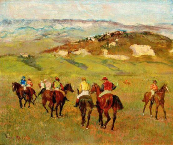 Jóqueis a Cavalo - Edgar Degas - Tela 50x60 Para Quadro - Santhatela Menor preço em Jóqueis a Cavalo - Edgar Degas - Tela 50x60 Para Quadro - Santhatela