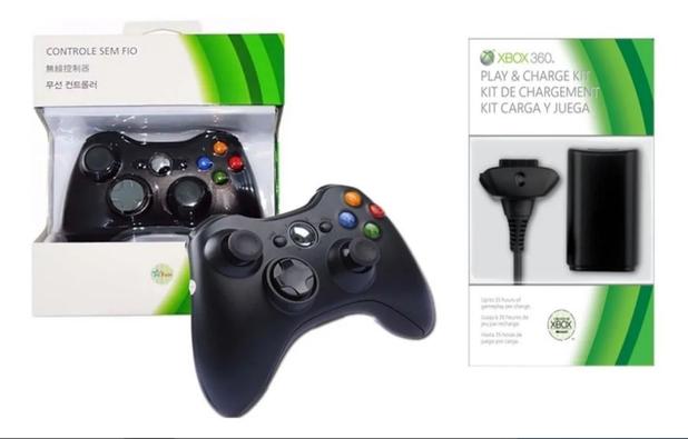Joystick Controle Sem Fio Slim Wireless X.b.o.x 360 +bateria - Store 7D Menor preço em Joystick Controle Sem Fio Slim Wireless X.b.o.x 360 +bateria - Store 7D