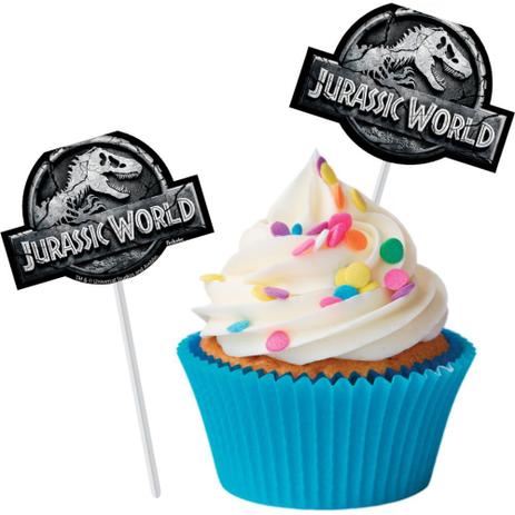 Jurassic World New Bandeirinha para Docinho c/8 - Festcolor Menor preço em Jurassic World New Bandeirinha para Docinho c/8 - Festcolor