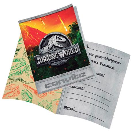 Jurassic World New Convite c/8 - Festcolor Menor preço em Jurassic World New Convite c/8 - Festcolor