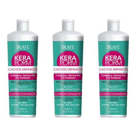 Keraform Cachos Definidos Condicionador 500ml (Kit C/03) Menor preço em Keraform Cachos Definidos Condicionador 500ml (Kit C/03)
