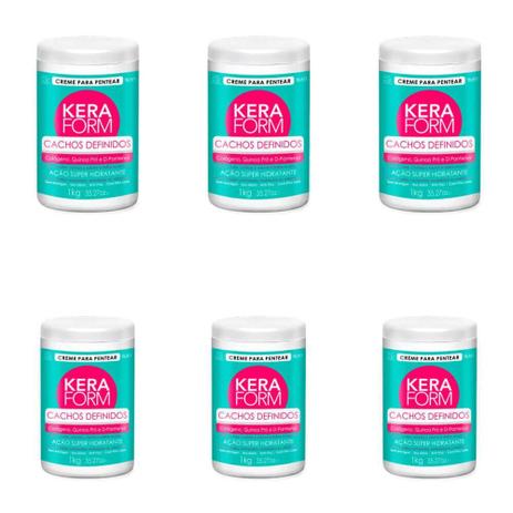 Keraform Cachos Definidos Creme P/ Pentear 1kg (Kit C/06) Menor preço em Keraform Cachos Definidos Creme P/ Pentear 1kg (Kit C/06)