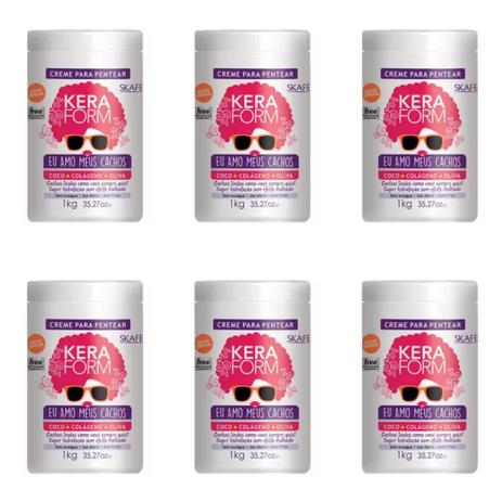 Keraform Eu Amo Cachos Creme P/ Pentear 1kg (Kit C/06) Menor preço em Keraform Eu Amo Cachos Creme P/ Pentear 1kg (Kit C/06)