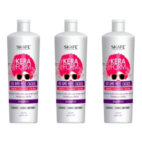 Keraform Eu Amo Meus Cachos Shampoo 500ml (Kit C/03) Menor preço em Keraform Eu Amo Meus Cachos Shampoo 500ml (Kit C/03)