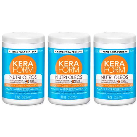 Keraform Nutri Óleos Creme P/ Pentear 1kg (Kit C/03) Menor preço em Keraform Nutri Óleos Creme P/ Pentear 1kg (Kit C/03)