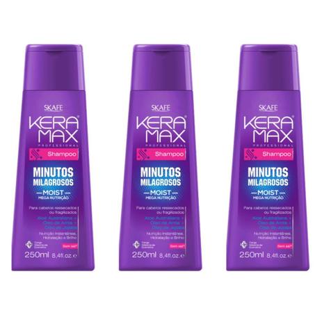 Keramax Minutos Milagrosos Shampoo 250ml (Kit C/03) Menor preço em Keramax Minutos Milagrosos Shampoo 250ml (Kit C/03)