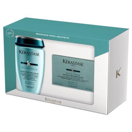 Kérastase kit resistance force architecte shampoo + mascara Menor preço em Kérastase kit resistance force architecte shampoo + mascara