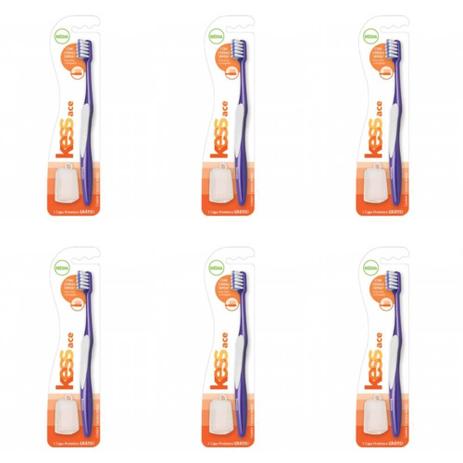 Kess Ace Escova Dental Média (Kit C/06) Menor preço em Kess Ace Escova Dental Média (Kit C/06)