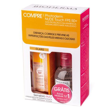 Ki Bioderma - Photoderm Nude Touch FPS50 Claro + Sensibio H2o Menor preço em Ki Bioderma - Photoderm Nude Touch FPS50 Claro + Sensibio H2o