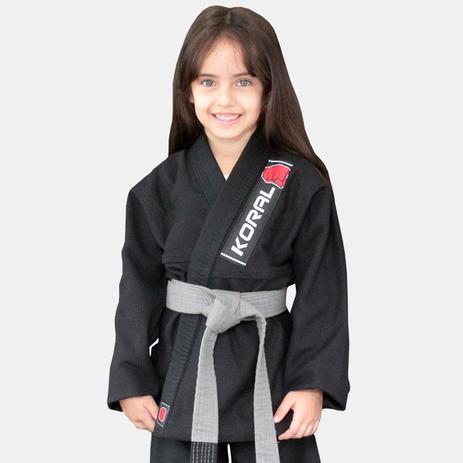 Kimono Jiu Jitsu Koral Infantil Trançado Branco-M0