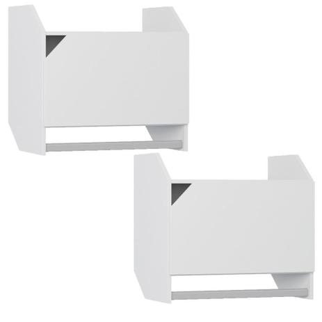 Kit 02 Armários Aéreos Com Porta E Cabideiro Soul Branco TX - Be Mobiliário Menor preço em Kit 02 Armários Aéreos Com Porta E Cabideiro Soul Branco TX - Be Mobiliário
