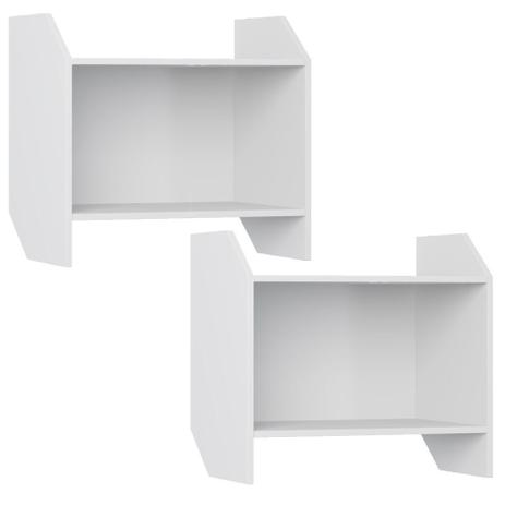 Kit 02 Armários Aéreos Sem Porta Soul Branco TX - Be Mobiliário Menor preço em Kit 02 Armários Aéreos Sem Porta Soul Branco TX - Be Mobiliário