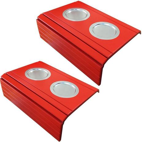 Kit 02 Bandeja Esteira para Braço de Sofá Porta Copo Aluminio Vermelho - DRossi - Ma sorprezo é boa?