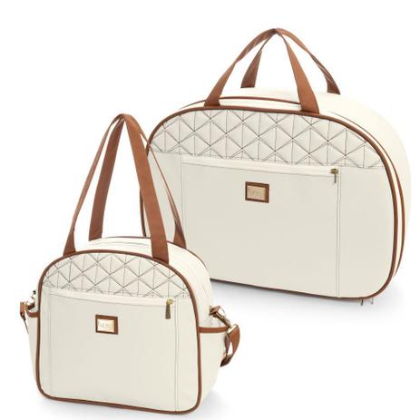 Kit 02 Bolsas Mala Maternidade Bombom Bege - Hug Baby Menor preço em Kit 02 Bolsas Mala Maternidade Bombom Bege - Hug Baby
