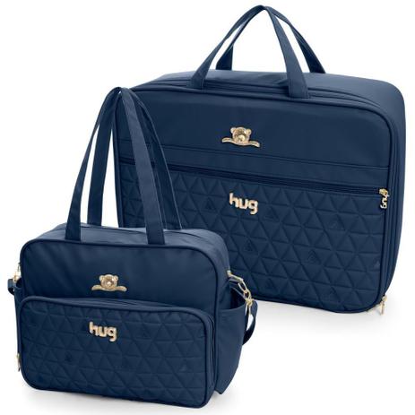 Kit 02 Bolsas Mala Maternidade Docinho Azul Marinho - Hug Baby Menor preço em Kit 02 Bolsas Mala Maternidade Docinho Azul Marinho - Hug Baby