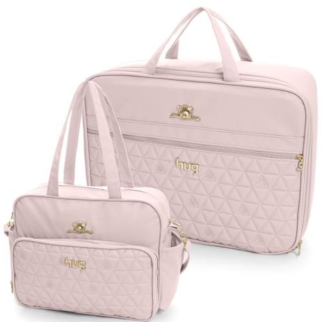 Kit 02 Bolsas Mala Maternidade Docinho Rosa - Hug Baby Menor preço em Kit 02 Bolsas Mala Maternidade Docinho Rosa - Hug Baby