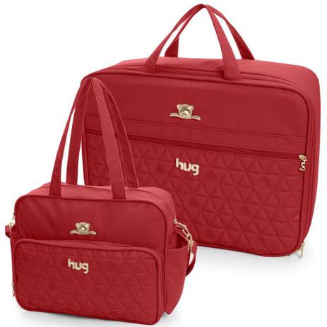 Kit 02 Bolsas Mala Maternidade Docinho Vermelho - Hug Baby Menor preço em Kit 02 Bolsas Mala Maternidade Docinho Vermelho - Hug Baby