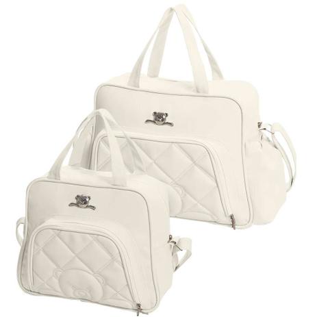 Kit 02 Bolsas Maternidade Meu Ursinho Off White - Hug Baby Menor preço em Kit 02 Bolsas Maternidade Meu Ursinho Off White - Hug Baby