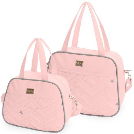 Kit 02 Bolsas Maternidade Pop Star Rosa - Hug Baby Menor preço em Kit 02 Bolsas Maternidade Pop Star Rosa - Hug Baby