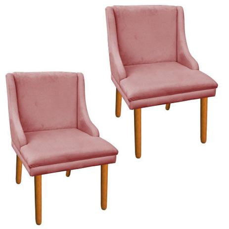 Kit 02 Cadeira Poltrona Decorativa Liz Suede Rose - DRossi Menor preço em Kit 02 Cadeira Poltrona Decorativa Liz Suede Rose - DRossi