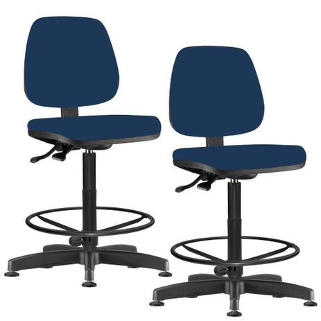Kit 02 Cadeiras Caixa Alta Giratória Job Suede Azul Marinho - Lymdecor Menor preço em Kit 02 Cadeiras Caixa Alta Giratória Job Suede Azul Marinho - Lymdecor